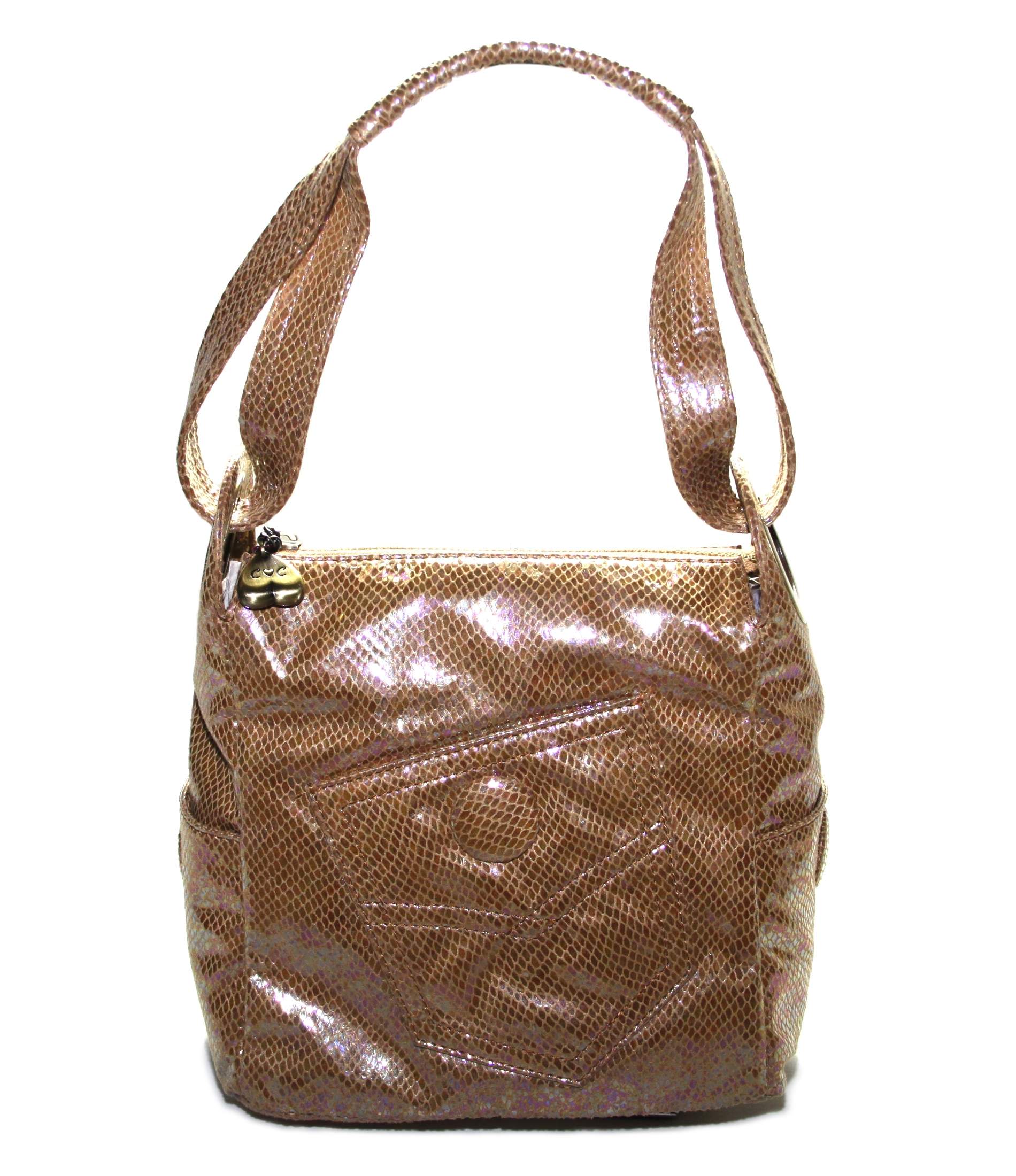 faux snakeskin shoulder bag