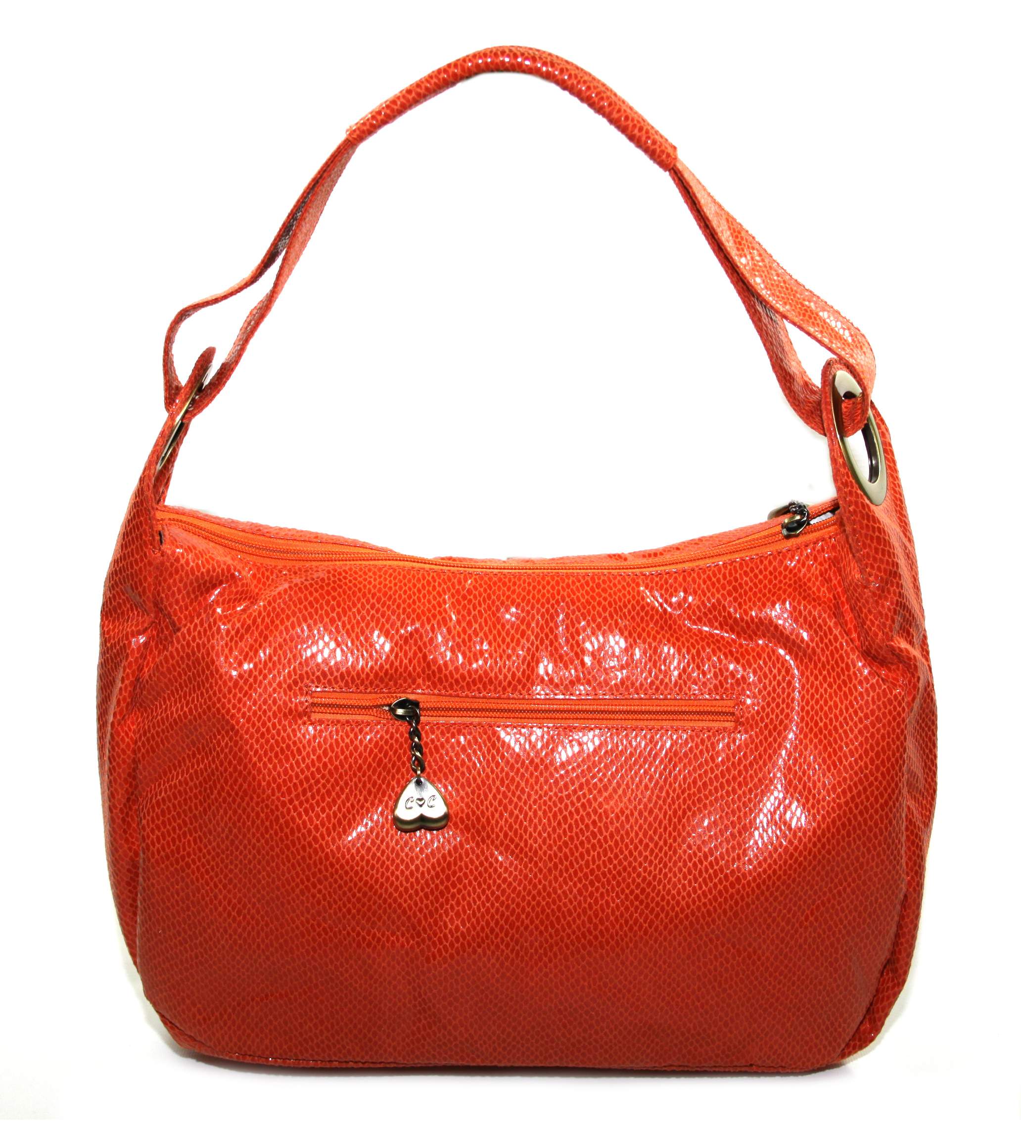 orange snake skin purse