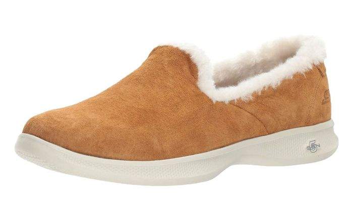 Skechers Womens Chestnut Go Step Lite Fuzzies Flats 14719